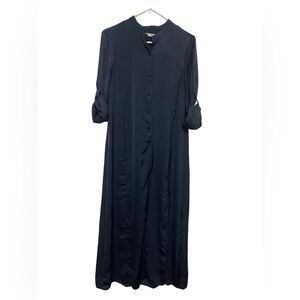 Avec Les Filles Dark Blue Long Sleeve Dress